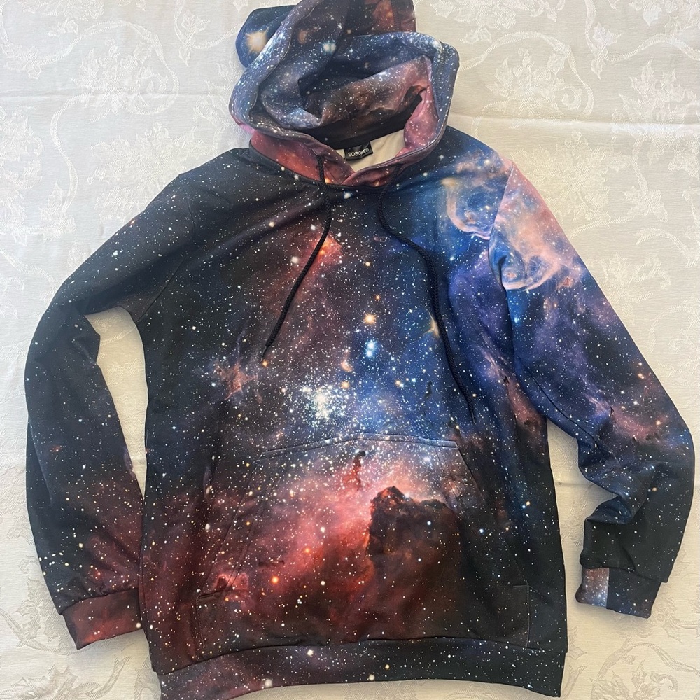 Galaxy Print Men's Sweater XS